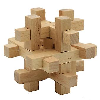 Set of 10 3D Wooden Chinese Puzzles 4.5x4.5x4.5cm