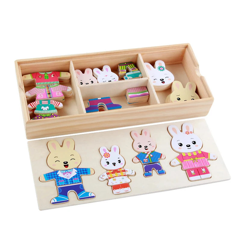 Puzzle Vêtement Bois Montessori