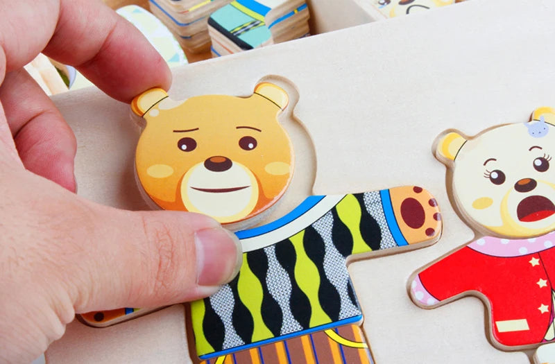Puzzle Vêtement Bois Montessori