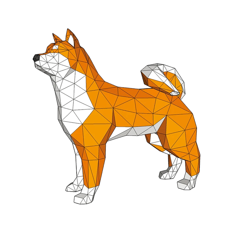 52 cm Origami Shiba Inu Dog 3D Paper Sculpture to Assemble DIY