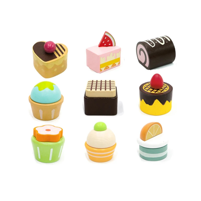 Jouet Ensemble Gâteaux Desserts en Bois Dinette Montessori