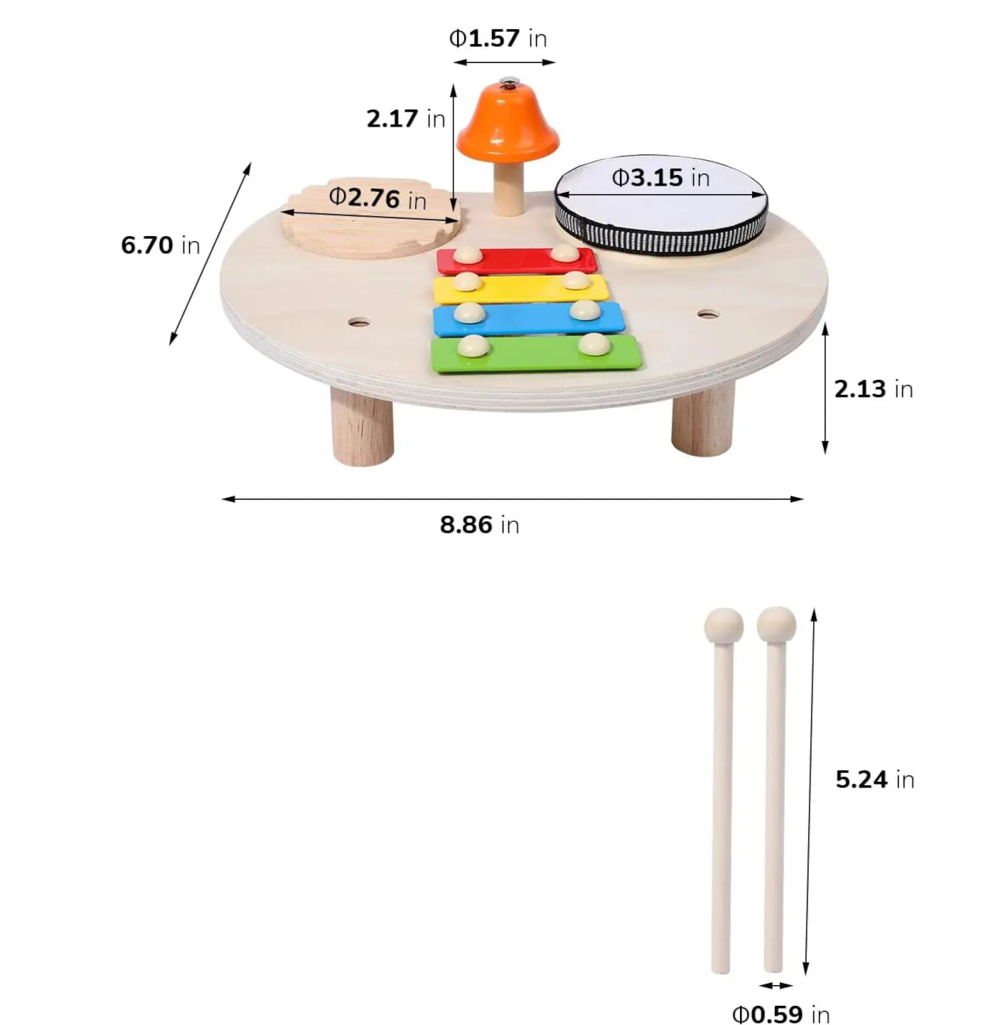Montessori Wooden Percussion Musical Instruments Kit
