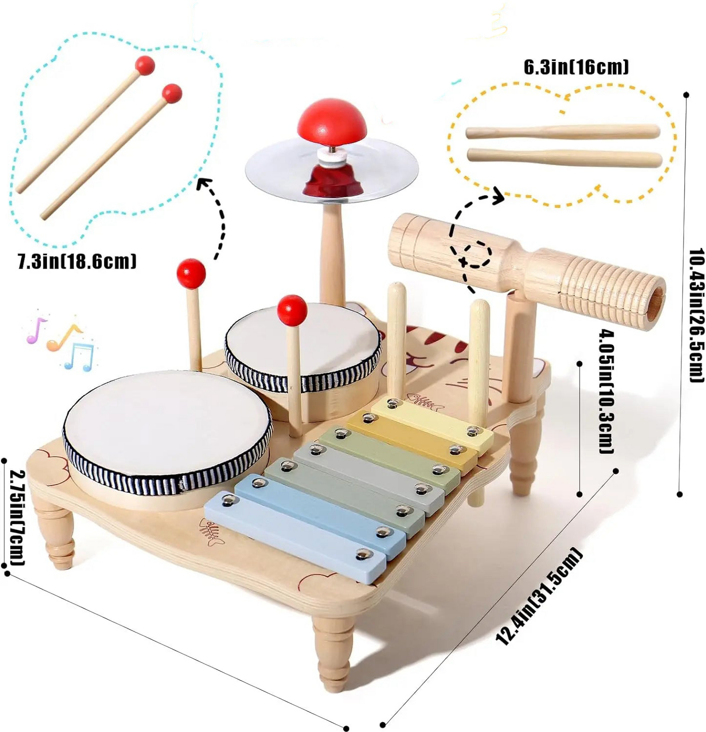 Montessori Wooden Percussion Musical Instruments Kit