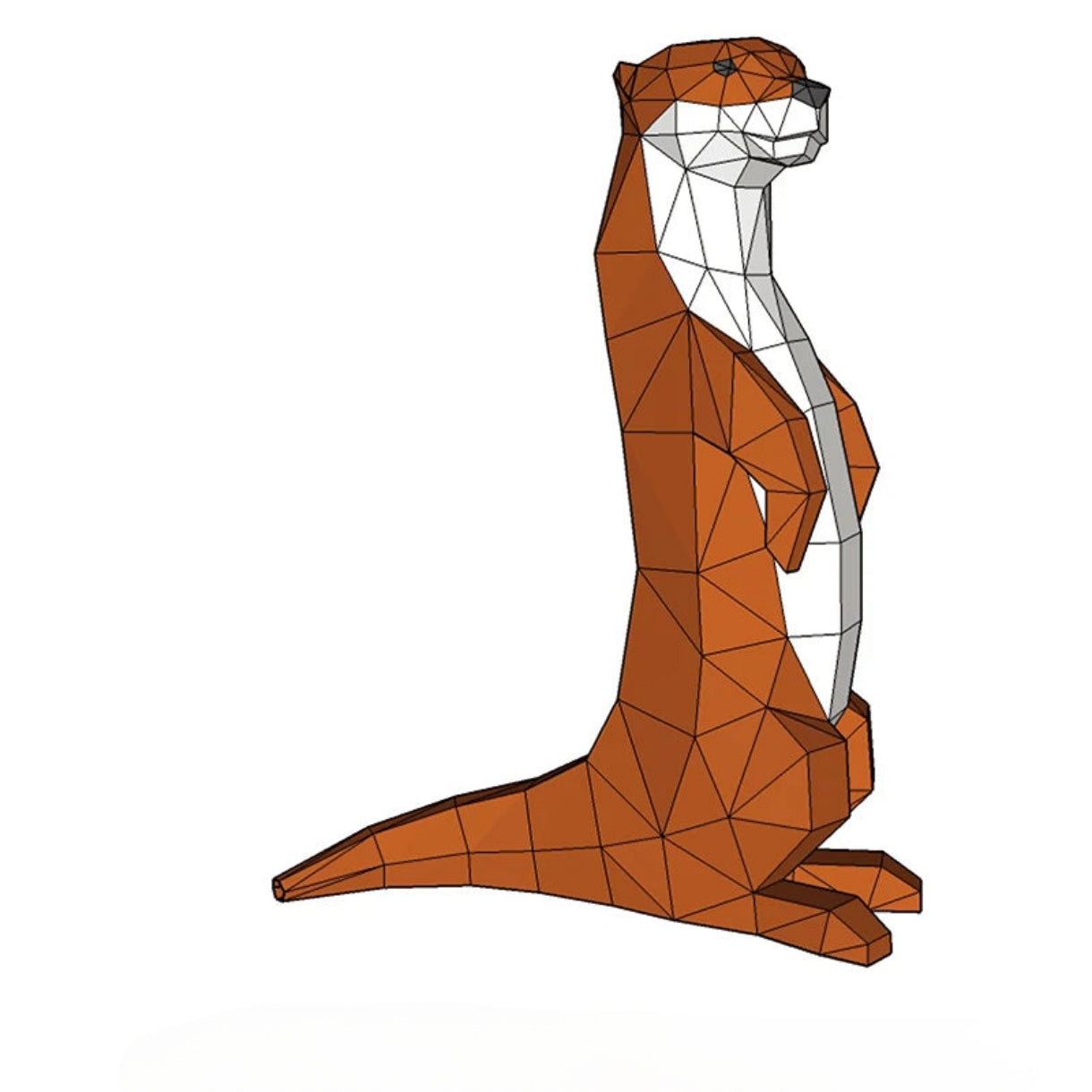 55cm Origami Otter 3D Paper Sculpture to Assemble DIY