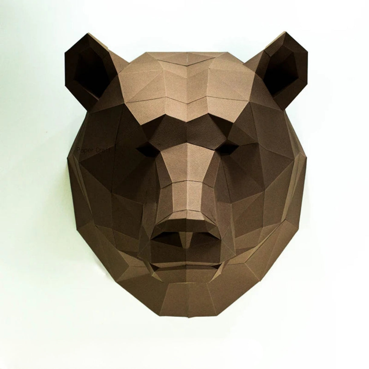 Origami Wall Sculpture 44 cm Brown Bear in 3D Paper to Assemble DIY