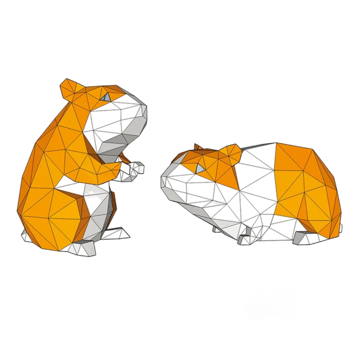 19/30 cm Origami Sculpture Hamsters in 3D Paper to Assemble DIY