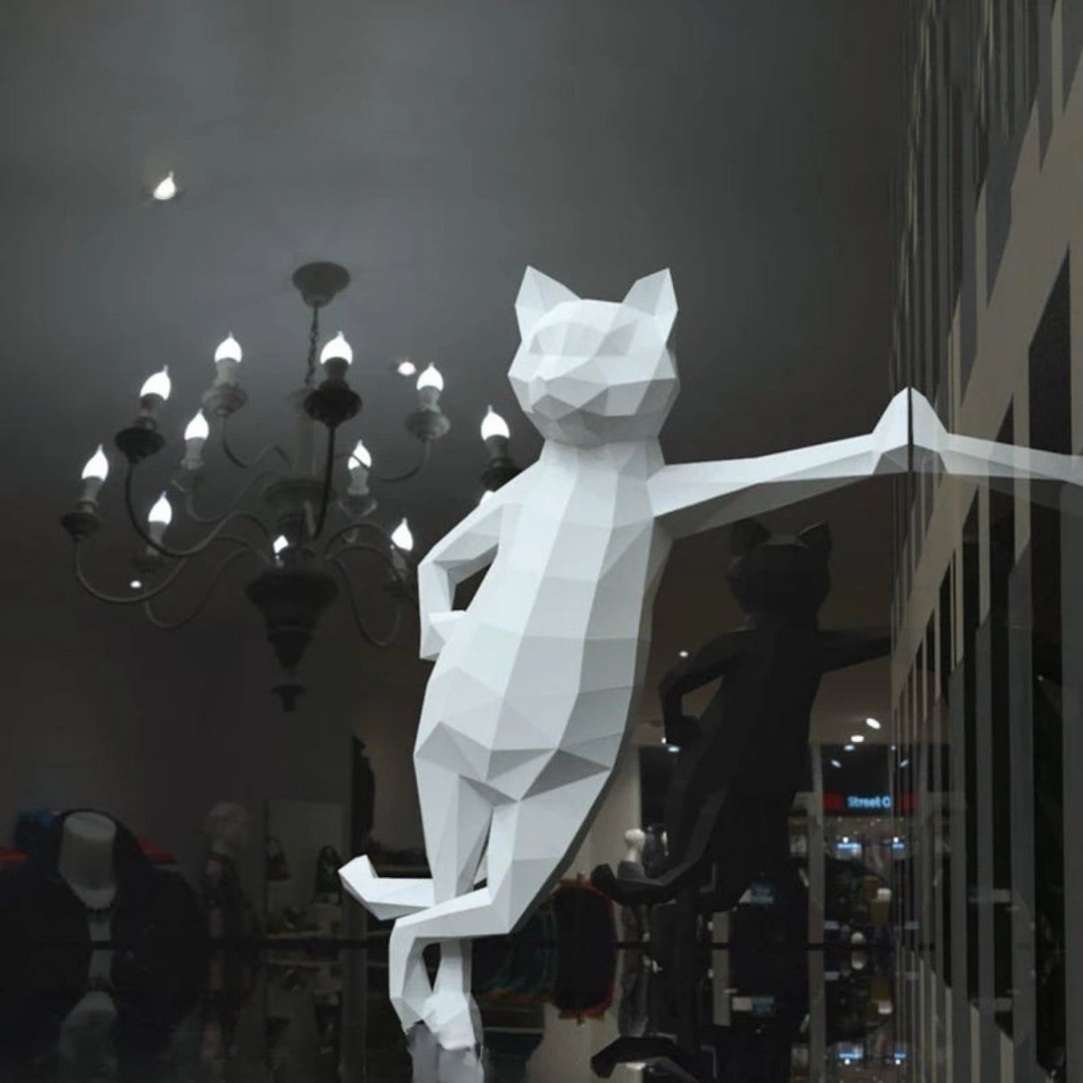 50 cm Origami 3D Paper Cat Sculpture to Assemble DIY