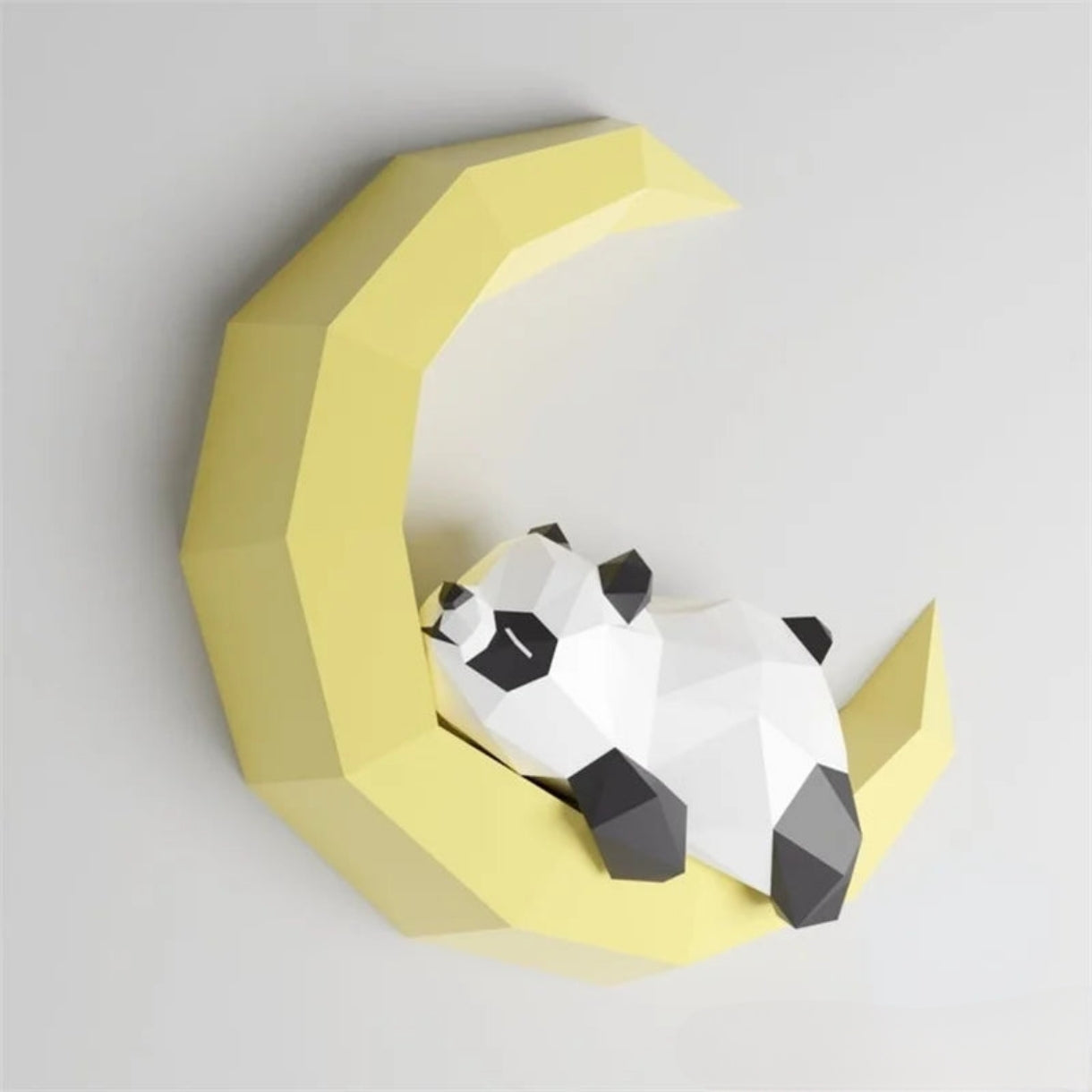 36cm Origami Panda Moon 3D Paper Wall Sculpture to Assemble DIY