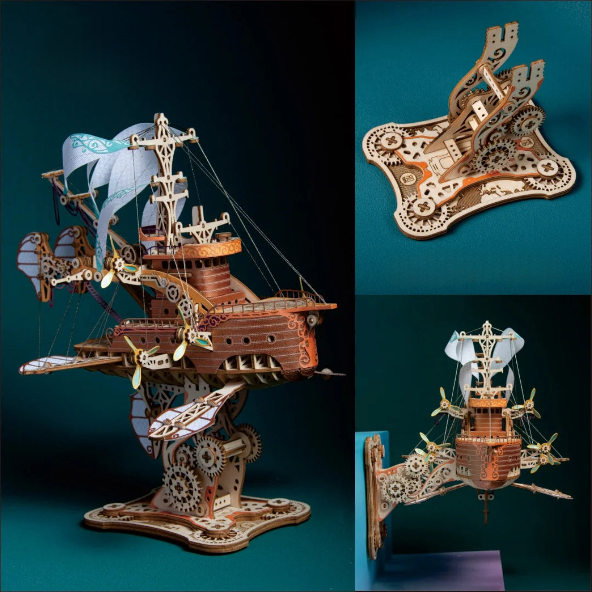 Rompecabezas de madera 3D de barcos Steam Punk