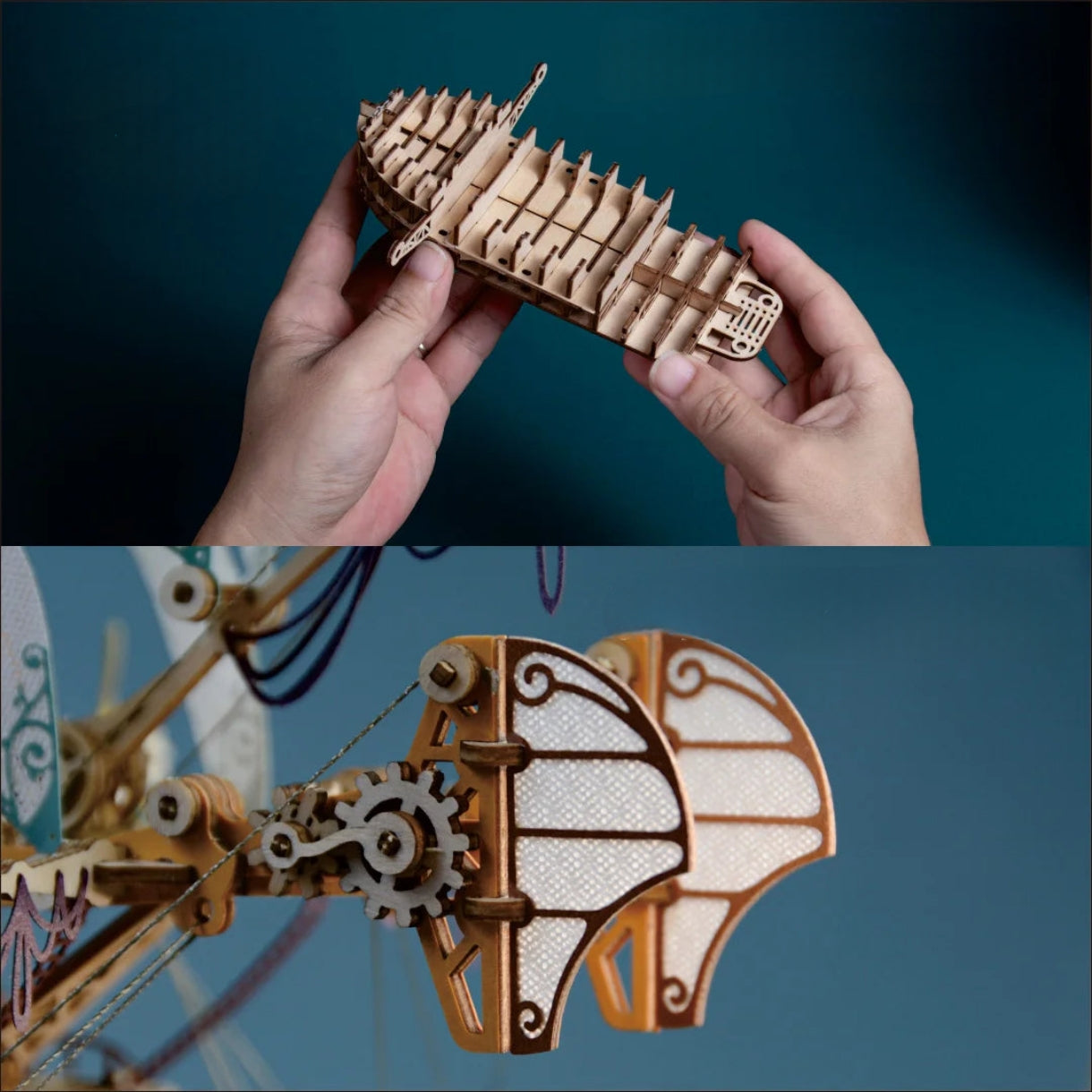 Rompecabezas de madera 3D de barcos Steam Punk