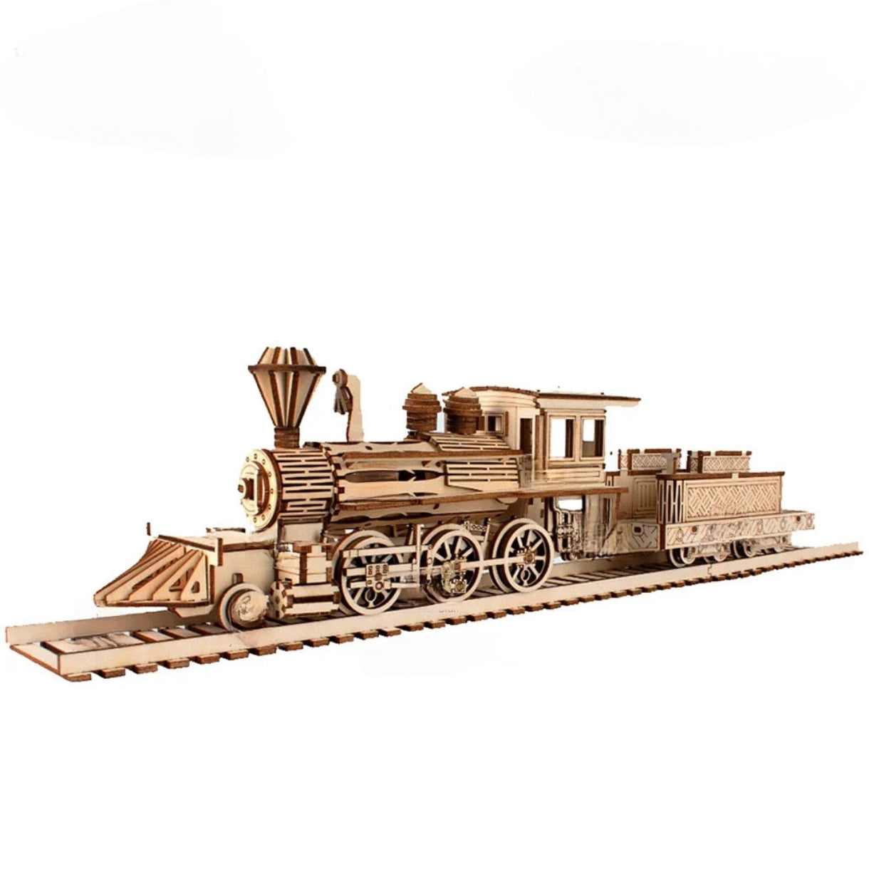 Tren, locomotora o puente de madera en 3D