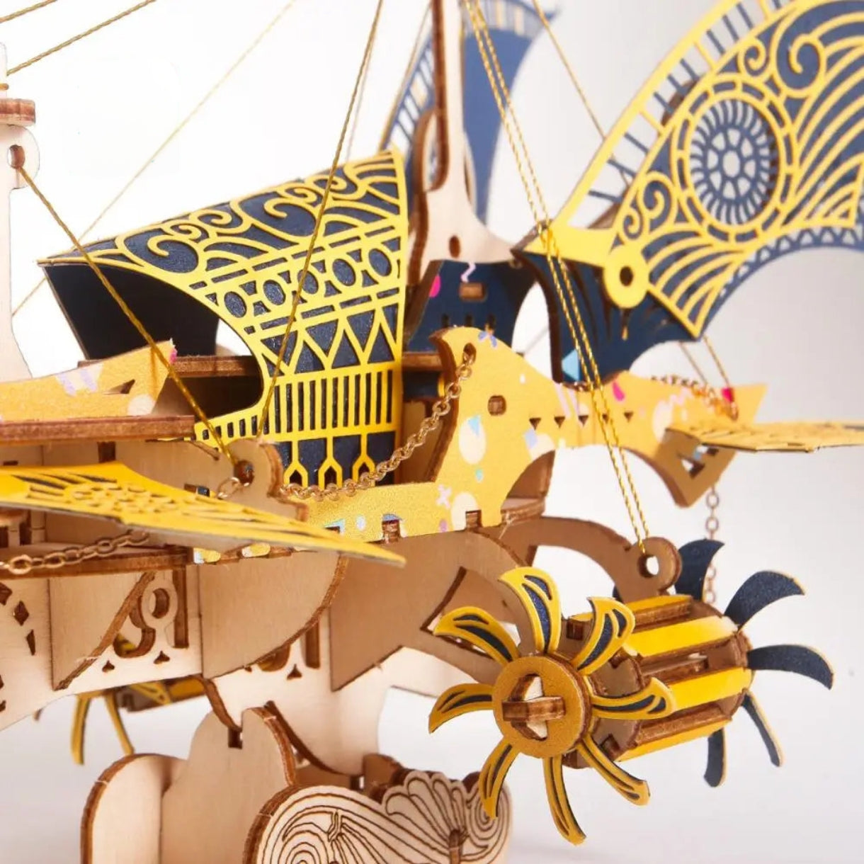 Rompecabezas de madera 3D retrofuturista de estilo steampunk