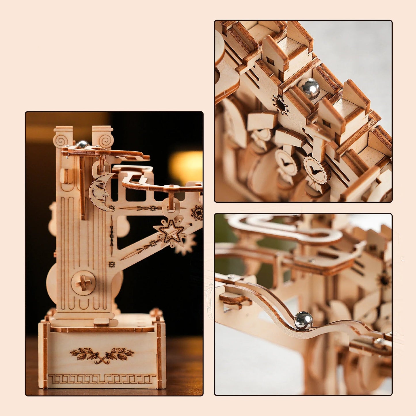 Rompecabezas de canicas de madera en 3D