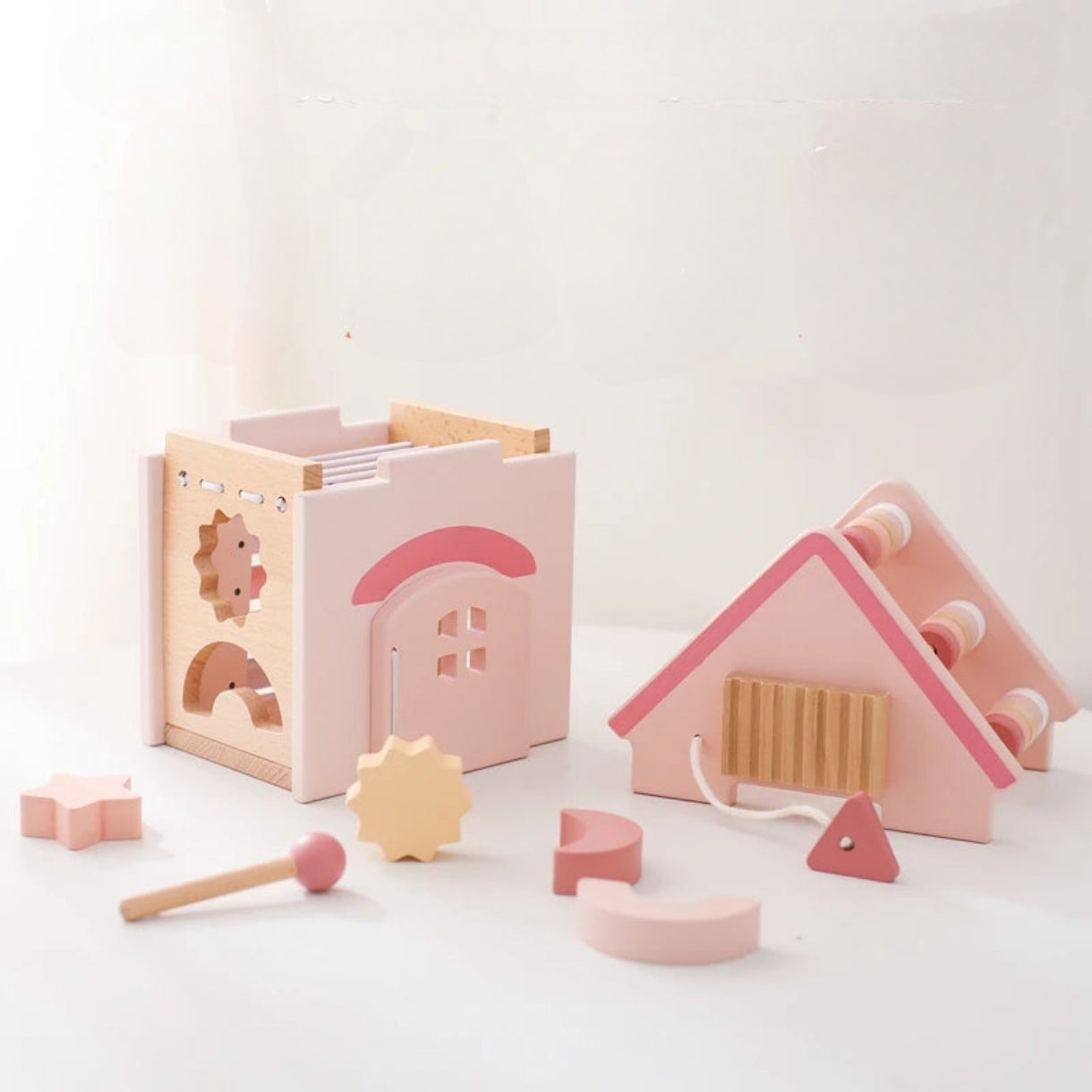 5 in 1 Montessori Wooden and Silicone Educational Toy