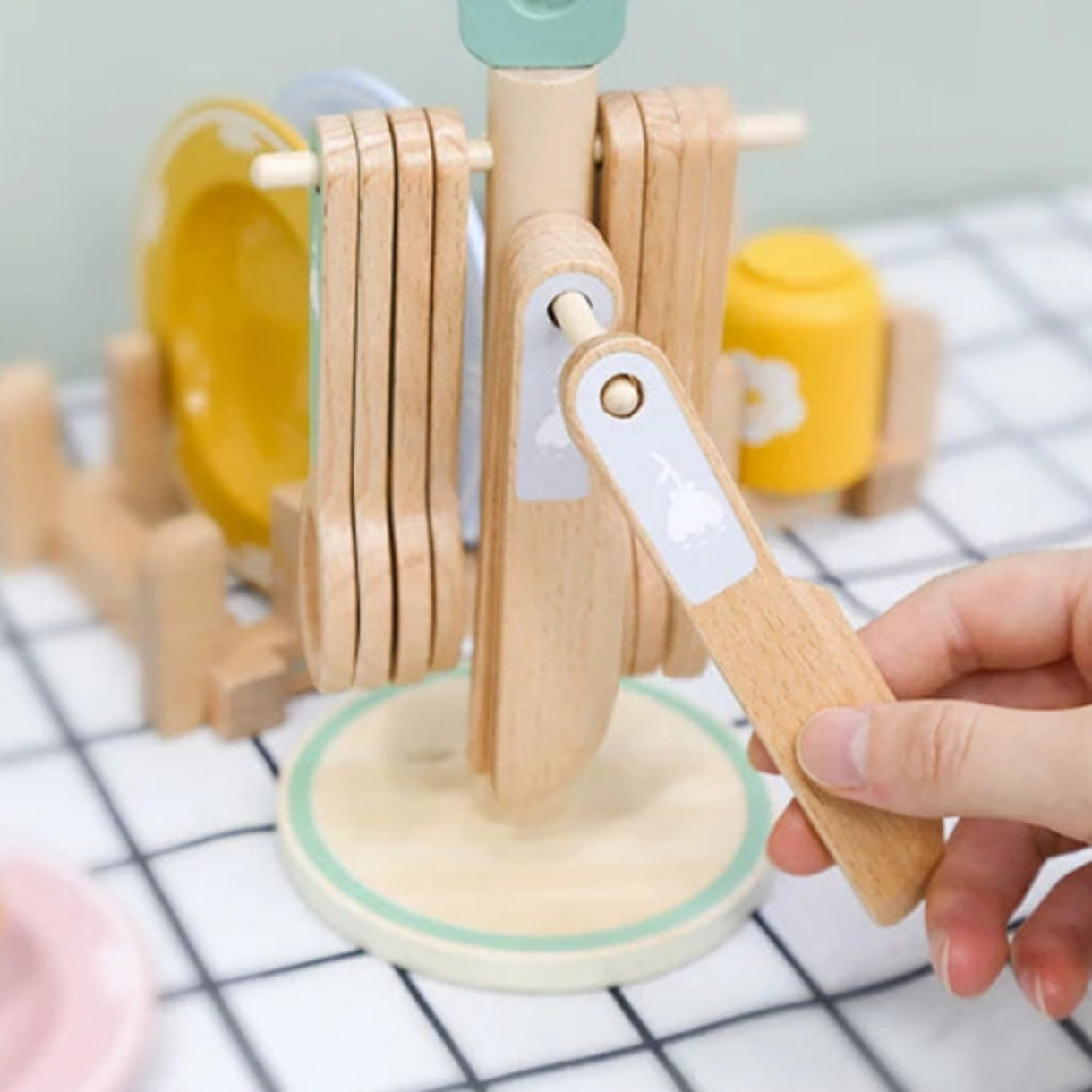 Jouet Ensemble de Vaisselle en Bois Dinette Montessori