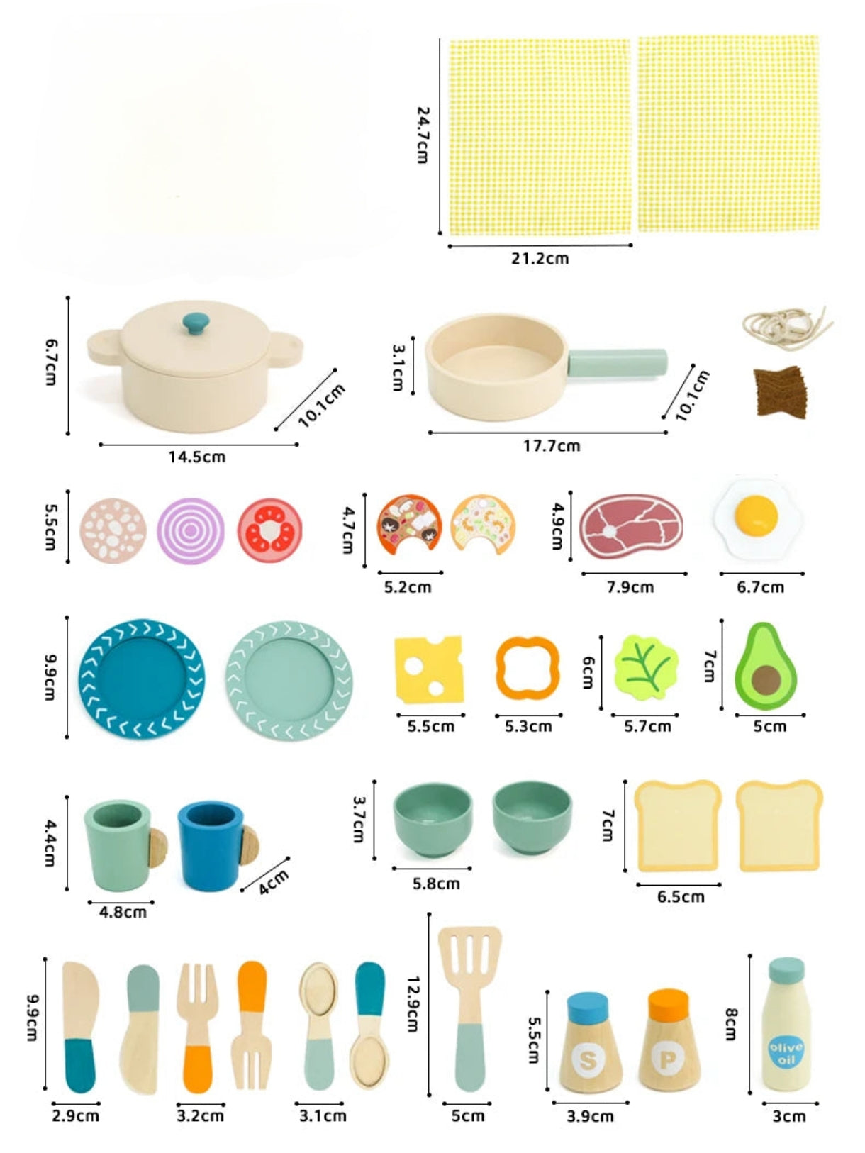 Jouet Ensemble Vaisselle Repas en Bois Dinette Montessori