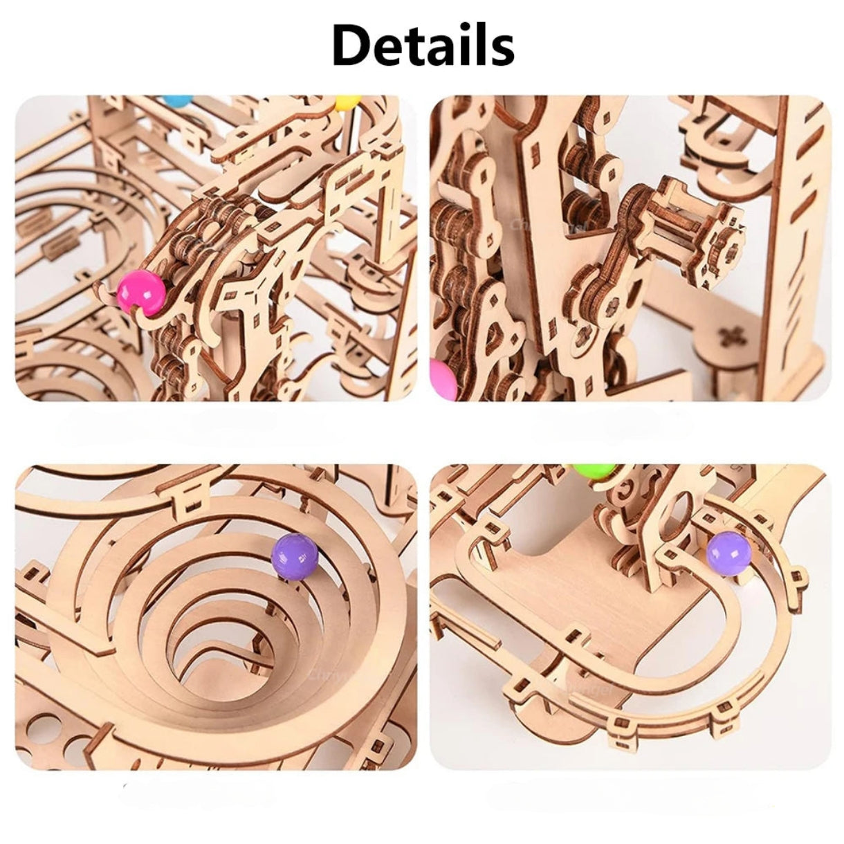 Rompecabezas de madera 3D Carrera de canicas mecánica