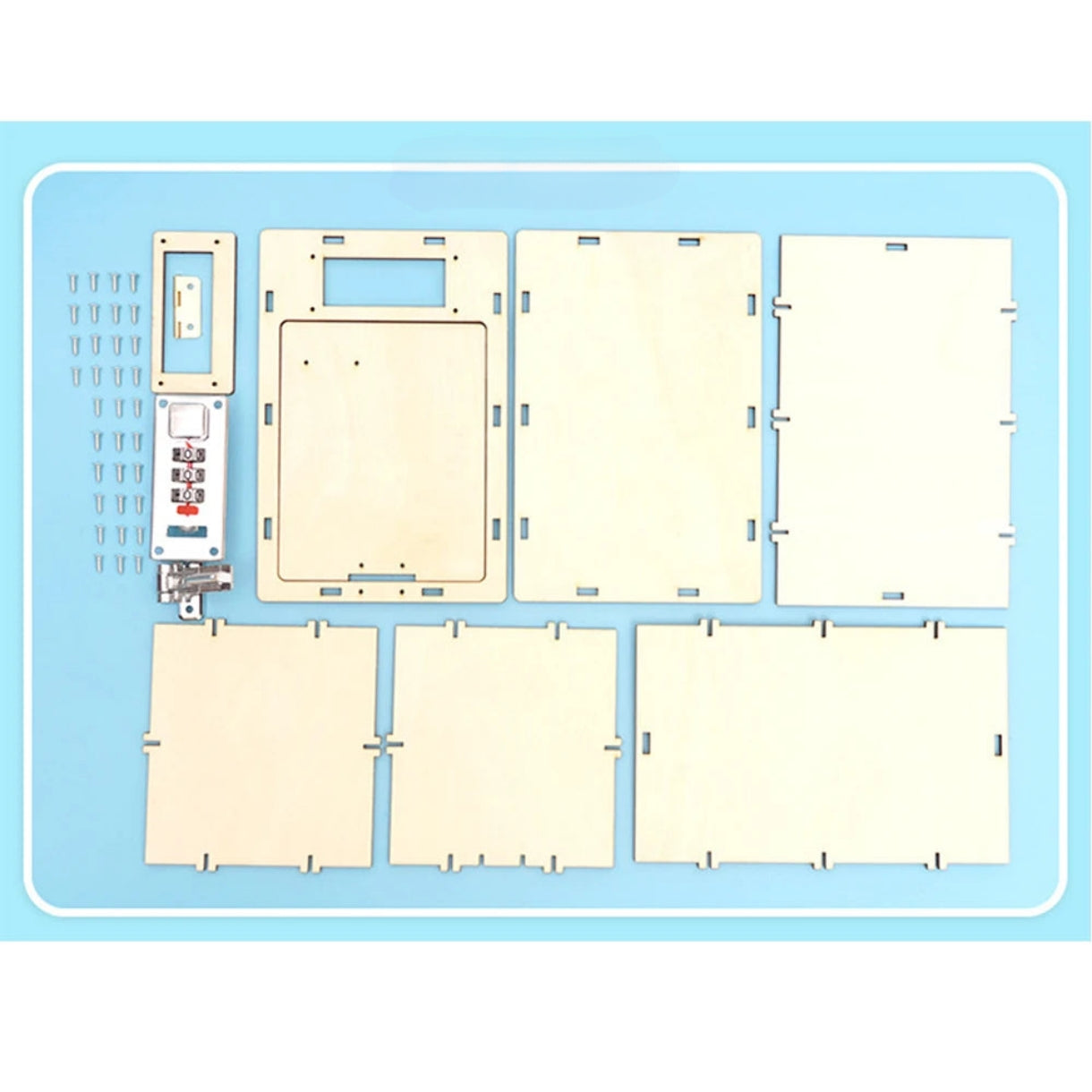 Caja fuerte mecánica de rompecabezas de madera 3D