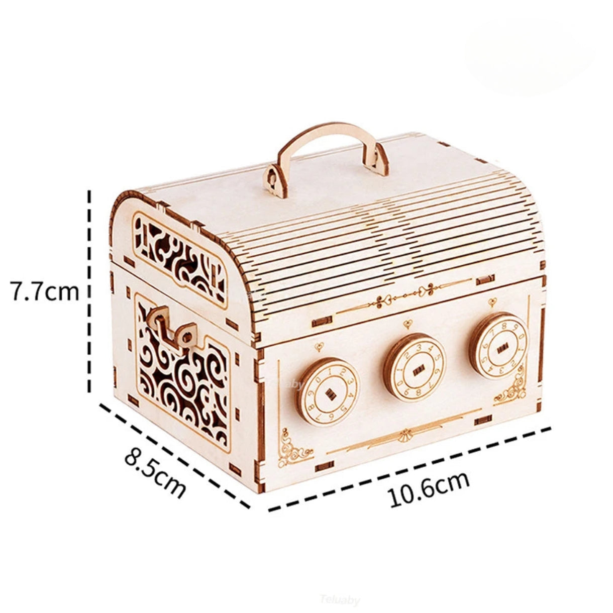 Caja fuerte mecánica con rompecabezas de madera 3D