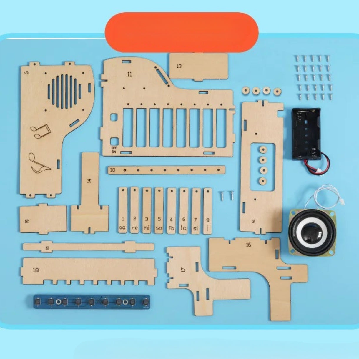 Piano eléctrico de madera 3D