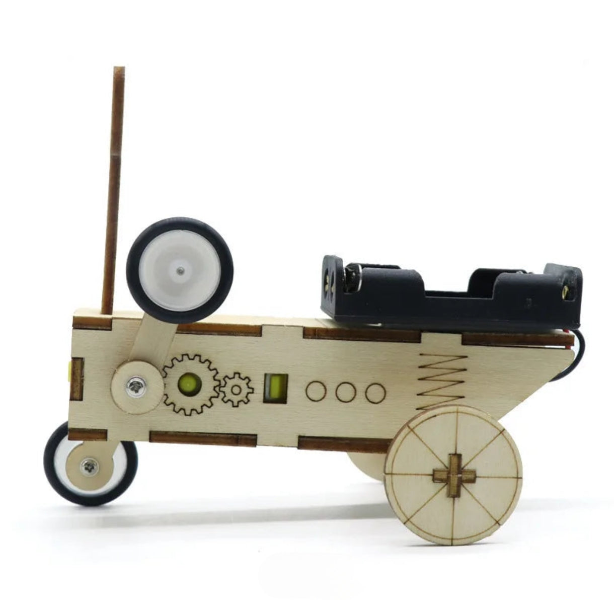 Rompecabezas de robot autómata rodante eléctrico de madera en 3D