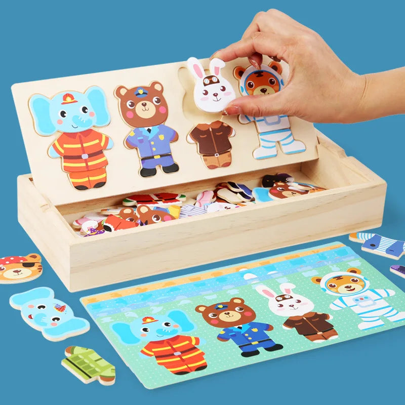 Puzzle Vêtement Bois Montessori