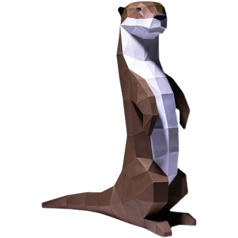 55cm Origami Otter 3D Paper Sculpture to Assemble DIY