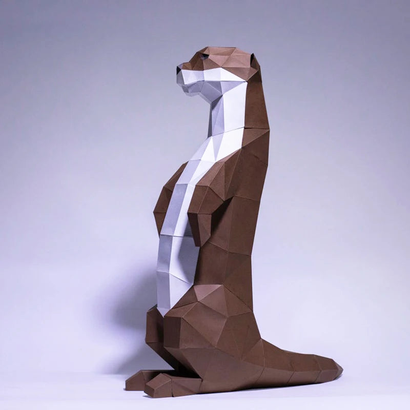 55cm Origami Otter 3D Paper Sculpture to Assemble DIY