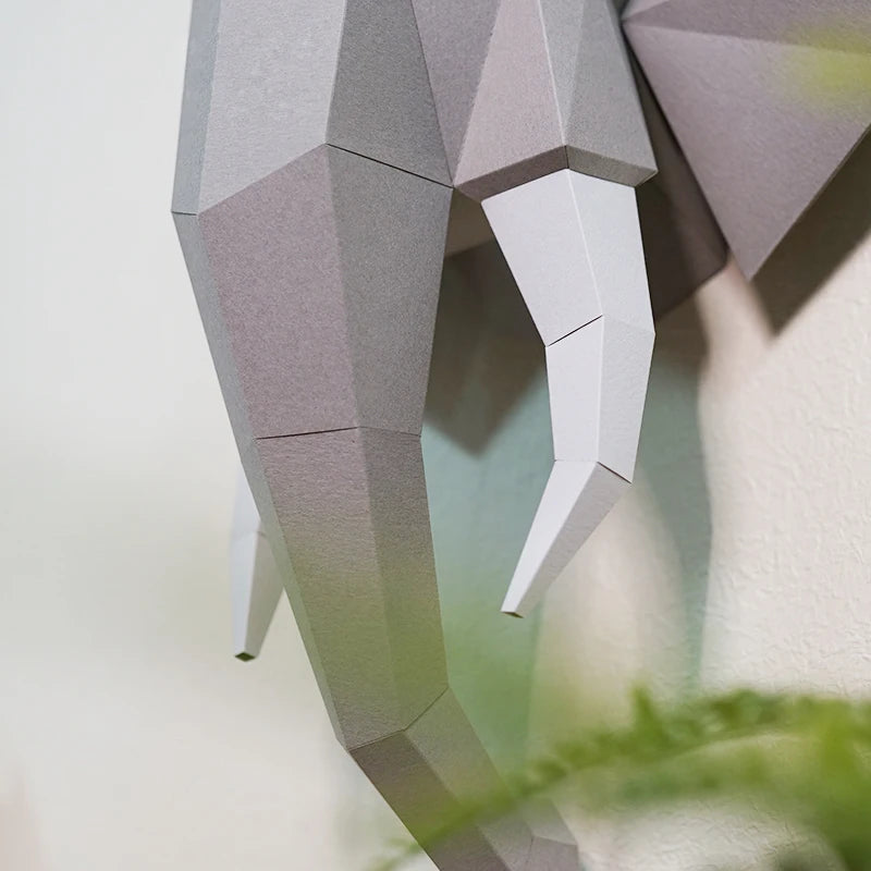 DIY 3D Paper Origami Elephant Wall Sculpture