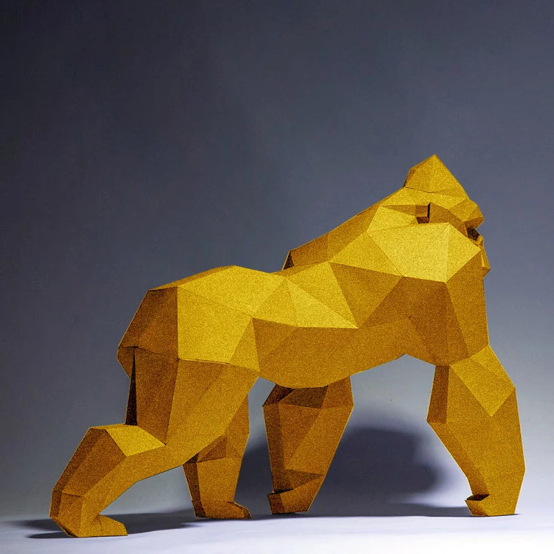 Escultura de papel 3D de mono gorila de origami de 60 cm para armar DIY