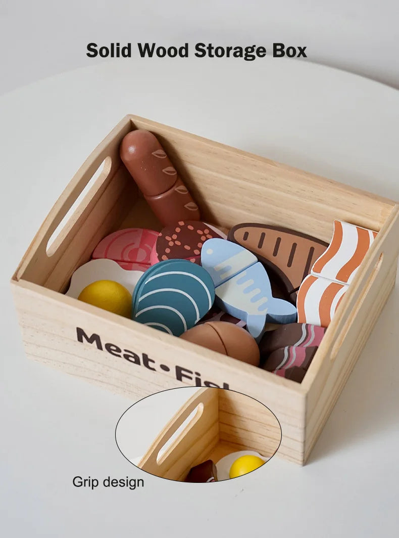 Juguete de madera Montessori para cortar comida