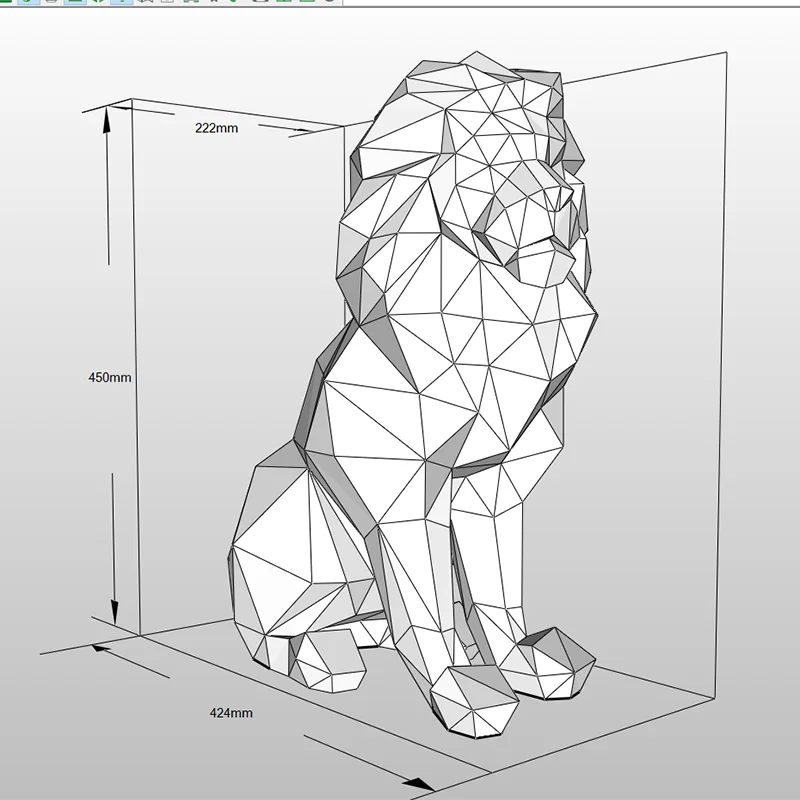 45cm Origami Lion 3D Paper Sculpture to Assemble DIY