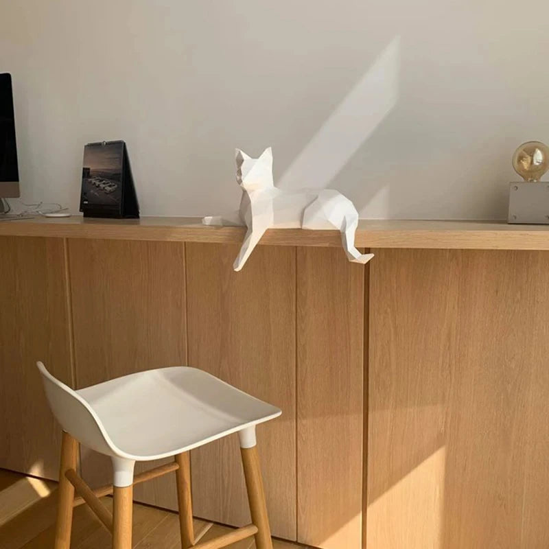 50 cm Origami 3D Paper Cat Sculpture to Assemble DIY