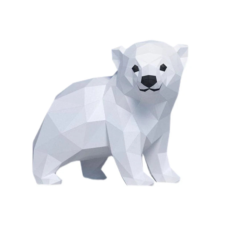 31 cm Origami Polar Bear 3D Paper Sculpture to Assemble DIY