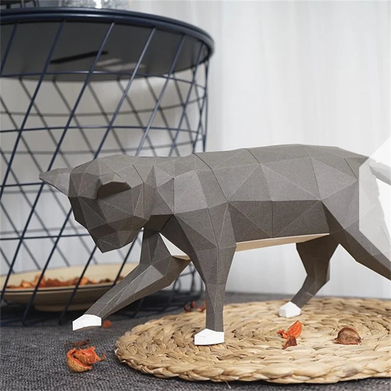 46cm Origami 3D Paper Cat Sculpture to Assemble DIY