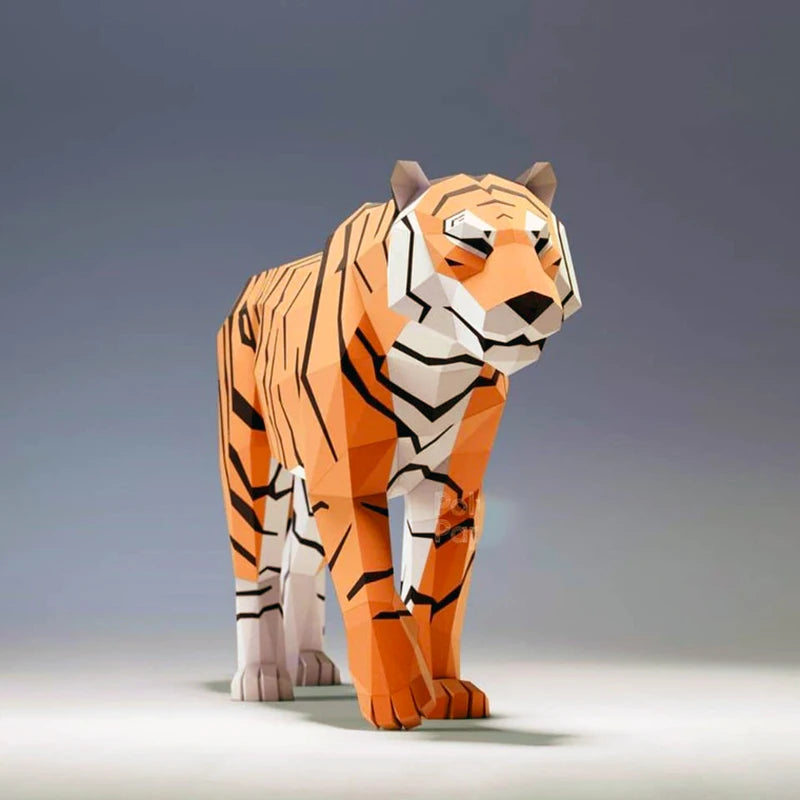 136cm Origami Tiger 3D Paper Sculpture to Assemble DIY