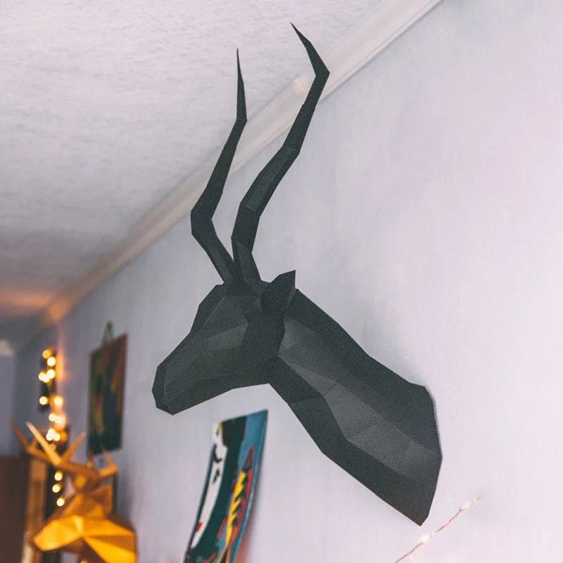 70cm Origami Impala 3D Paper Wall Sculpture to Assemble DIY