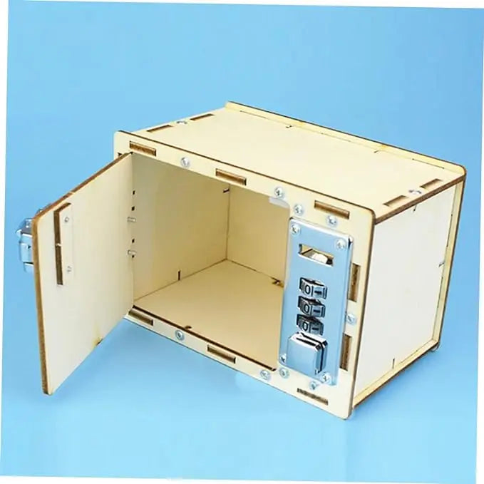 Caja fuerte mecánica de rompecabezas de madera 3D