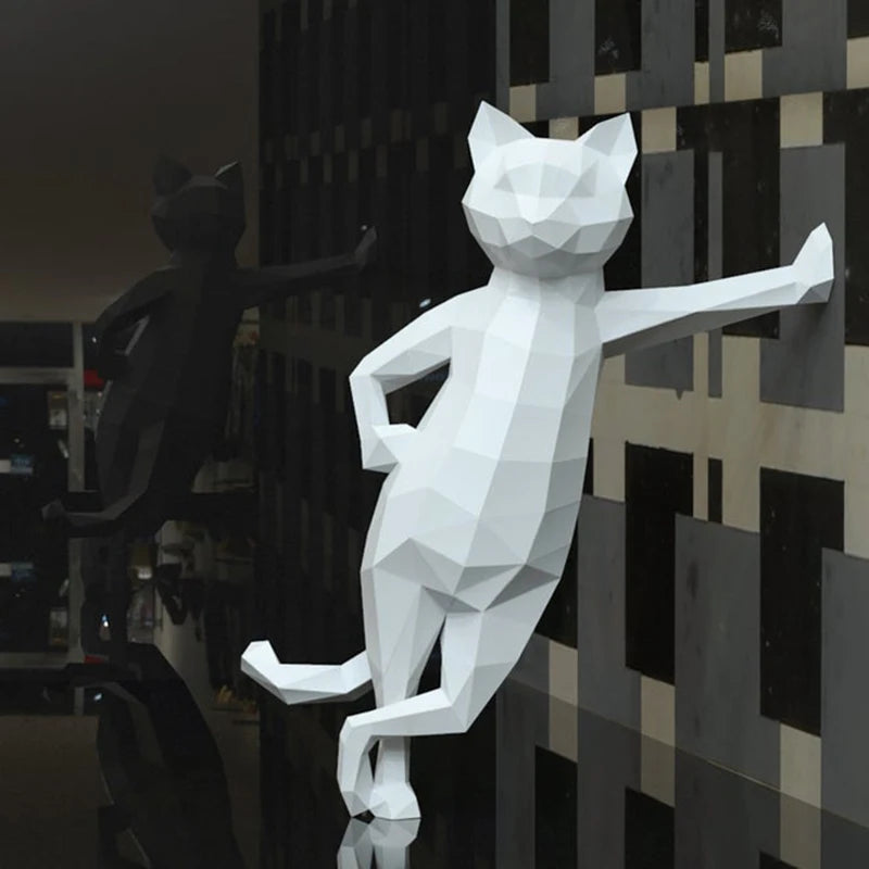 50 cm Origami 3D Paper Cat Sculpture to Assemble DIY