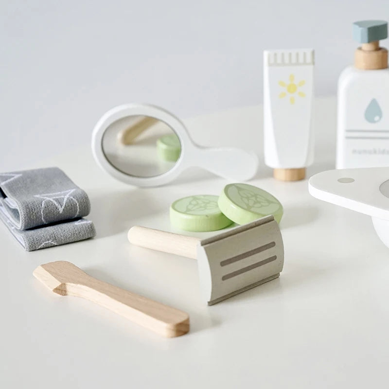 Jouet Simulation Spa Rasage en Bois Montessori