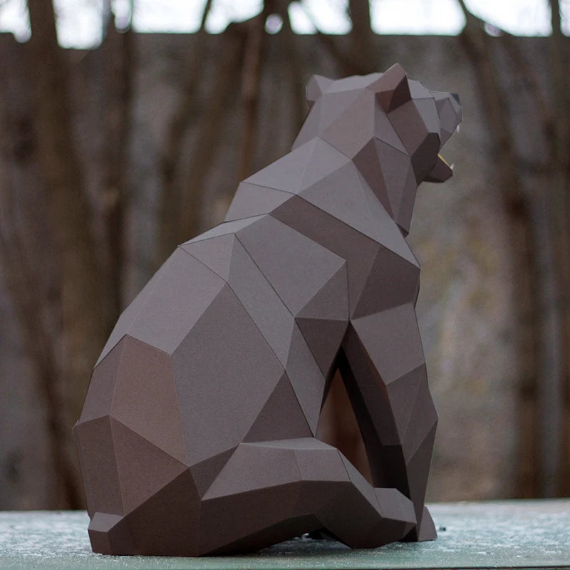 58cm Origami Bear 3D Paper Sculpture to Assemble DIY