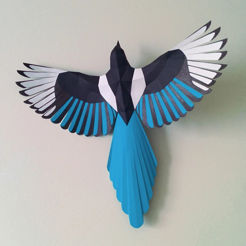 45cm Origami Magpie Bird 3D Paper Sculpture to Assemble DIY