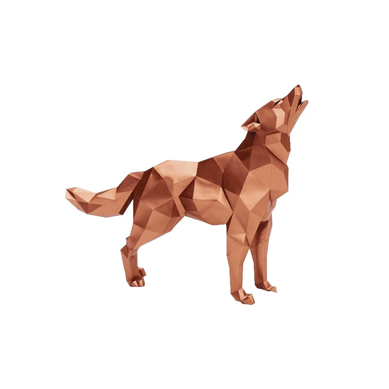Sculpture Origami 120 cm Loup en Papier 3D à Assembler DIY