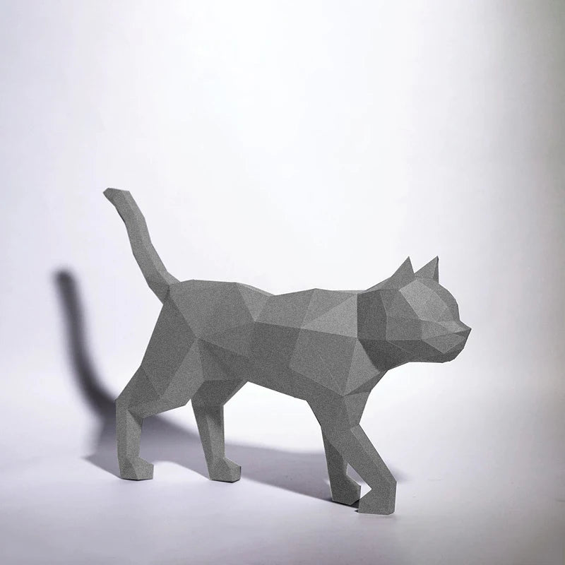 60 cm Origami 3D Paper Cat Sculpture to Assemble DIY