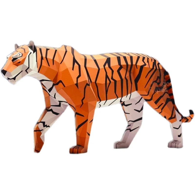 136cm Origami Tiger 3D Paper Sculpture to Assemble DIY