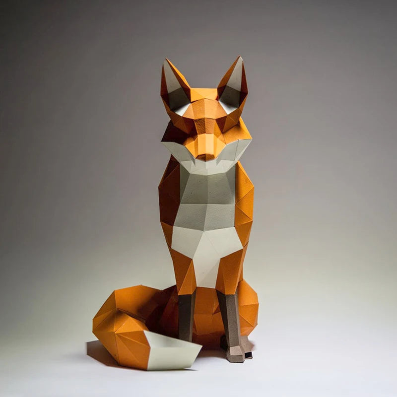 40cm Origami Fox 3D Paper Sculpture to Assemble DIY