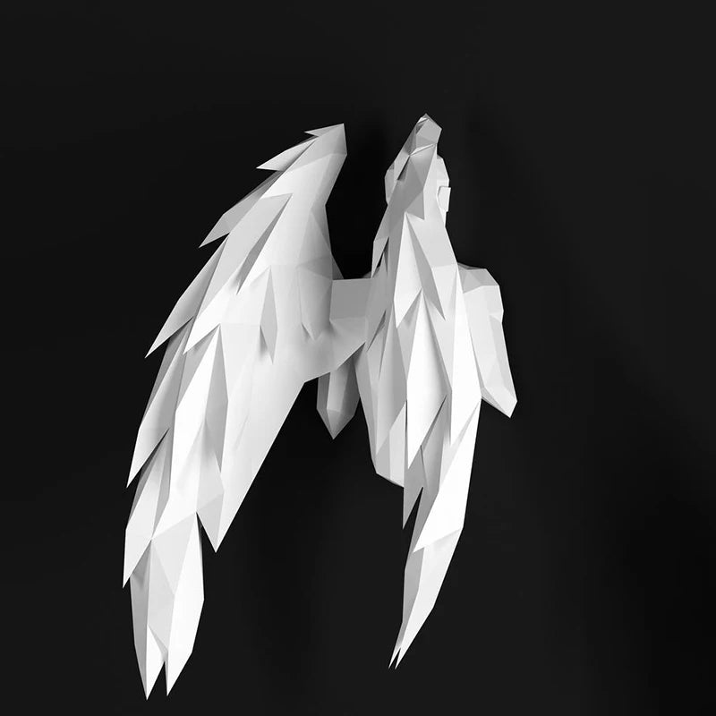 Origami Wall Sculpture 70 cm 3D Paper Angel Bust to Assemble DIY