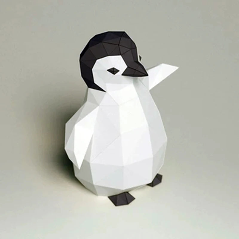 31 cm Origami Sculpture Little Penguin in 3D Paper to Assemble DIY