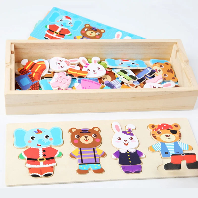 Puzzle Vêtement Bois Montessori
