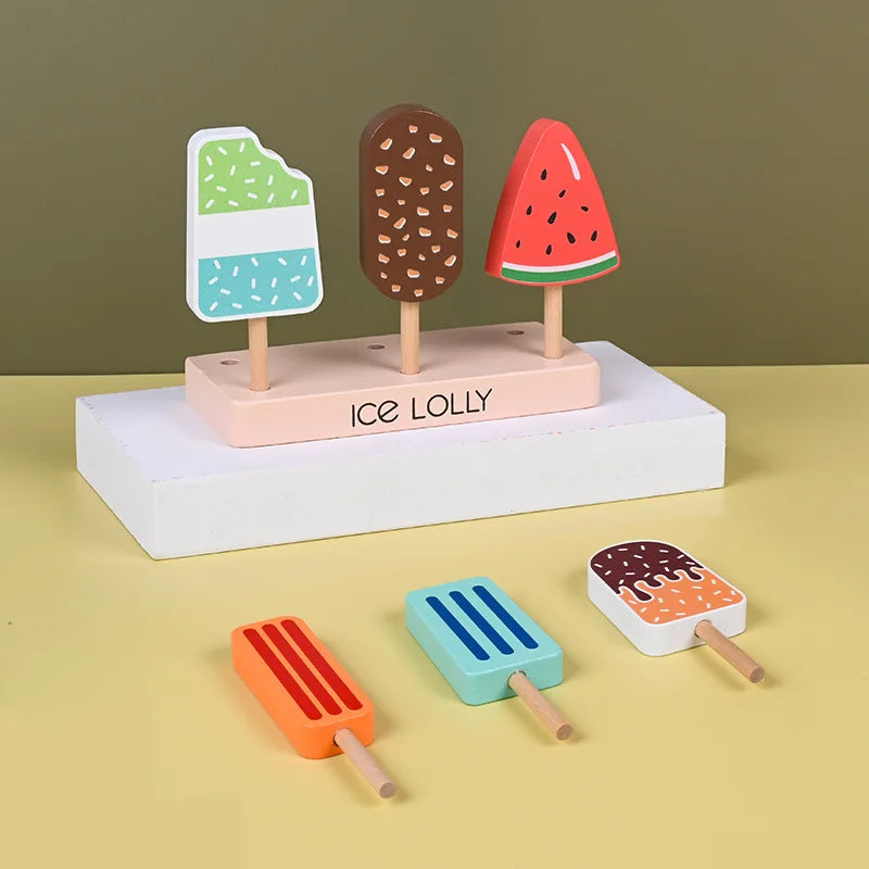 Jouet Glaces Sorbets en Bois Dinette Montessori